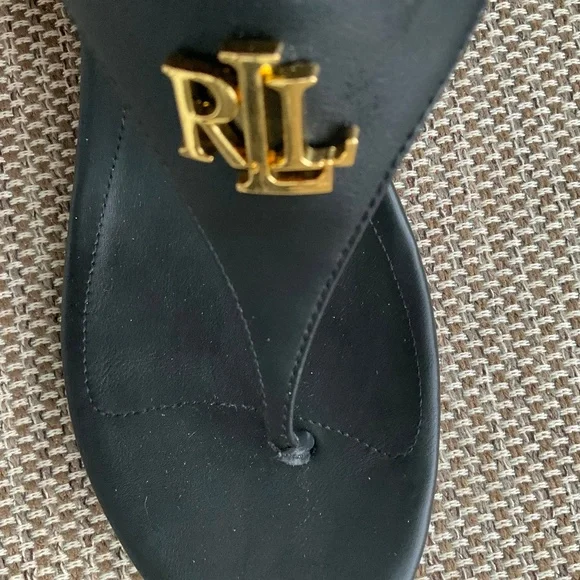 Black R L L wedge sandal,9 1/2. - Picture 6 of 8